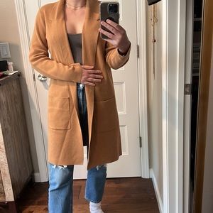 Ann Taylor Camel Sweater Cardigan M